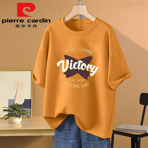 
Pierre cardin heavyweight 100 pure cotton short-sleeved T-shirt for women 2025 new summer casual versatile loose large size half-sleeved top trendy 1047# navy blue [100% cotton] This year's flow S [recommended 80-100Jin [Jin equals 0.5 kg]]