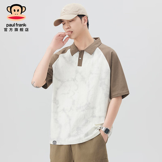 Big Mund Monkey (Paul Frank) Amerikanische Modemarke kontrastierende Farbkolor-Hemd-Hemd-Hemd-Hemd-Dünn-Revers-Locker-Locker- und vielseitige Männer-T-Shirt Brown 695D [offizielles authentisch] M [Vorgeschlagen 105-125jin [Jin gleich 0,5 kg]]