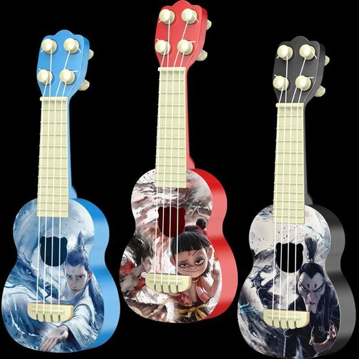 
Qian Qi Meng [Shop] Nezha Ukulele can play guitar Nezha children's toys guitar devil boy [Nezha] Large size can play ukulele