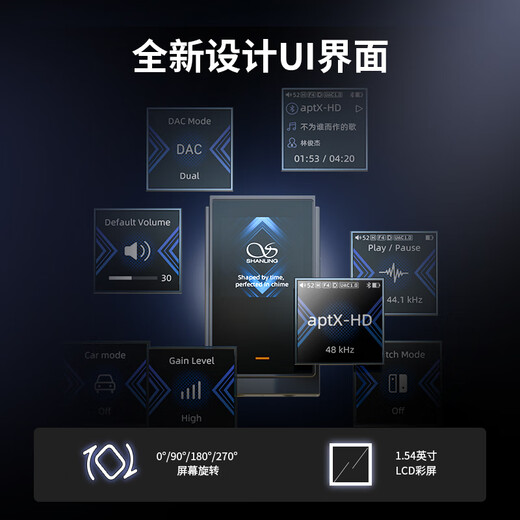 Shanling UP6 full format balanced Bluetooth decoding amp hifi decoder audio amplifier dual ES90690 flagship portable small tail all-in-one machine 4.4 balanced UP6 Eden Blue