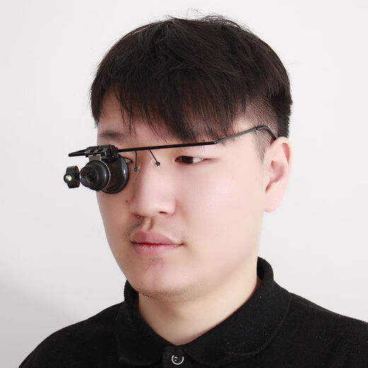 Mo peng xiu Uhr Vergrößerung von Glas Einäug HD 20X LED-Uhr mit Lichtern Mechanische elektronische Reparatur von Klaren Stempeln und Münzen Identifikation 9892A Ein-Auge [Beobachtung ca. 1 cm]