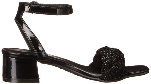 Steve Madden Girls' Oppal Heeled Sandals, Black, Kids 13 Black Kids 13