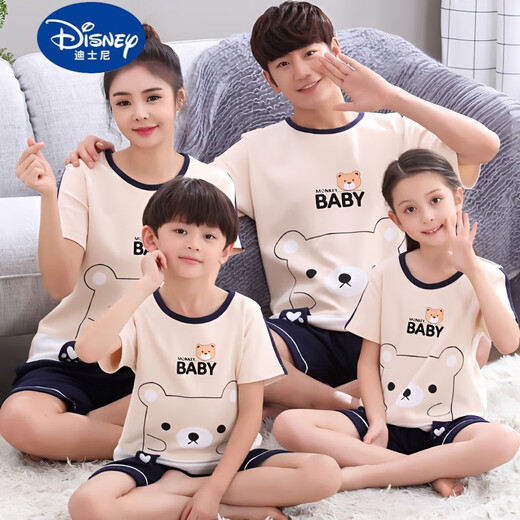 Disney (Disney) parent-child pajamas summer thin short-sleeved pure cotton family home outfit boys and girls children pajamas home clothes PY724 [single set price] 170 8 sizes Height 90-100CM