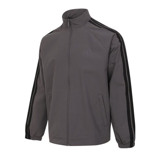 
Adidas men's jacket 2025 spring new training fitness comfortable standing collar windproof sports casual jacket jacket KC3893 rock layer gray 2XL