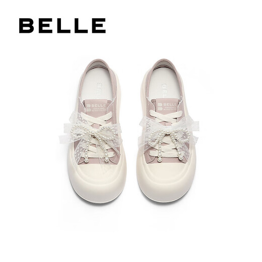 Belle (Belle) Zapatos de tablero de dos puertas para mujeres 2025 Autumn New Bindo arco grueso con planta espesa zapatos casuales B2629cm5 Purple 37 (235 mm)