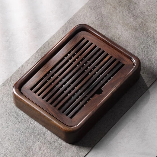 Shangyanfang ebony solid wood tea tray tea tray water storage drain type small home office kung fu tea set dry brewing tea table