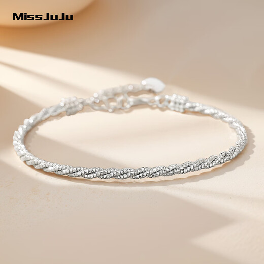 Miss JuJu pt950 platinum bracelet for women platinum twist rope small waist bracelet fashion jewelry weight 11.4-11.6g