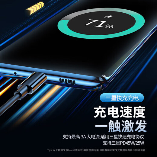 Biaz is suitable for Samsung data cable PD45W double-ended Type-C charging cable 3A super fast charging cable 1.5 meters W25/ZFold6/Z Flip6/s25/s24/A55/ultra