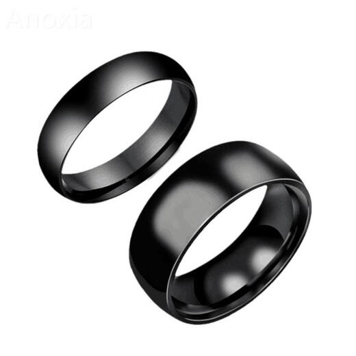 Fat Donglai's same style European and American men's titanium steel ring ring Korean style jewelry 468mm arc smooth plain ring stainless steel 8mm silver No. 11