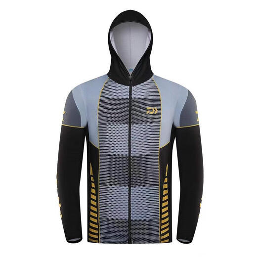 Dayiwa Ice Silk Sun Protection Clothing Breathable Sun Protection Summer Thin Fishing Clothing Anti-mosquito Luaji Fishing Sun Protection Clothing Dark Blue. Sun Protection Clothing with Hat on the Back M