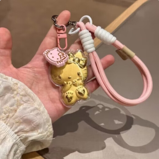 Zhaofei spot gold Kitty cat mobile phone chain pendant 999 pure gold KT cat car key 0.2 20 mg