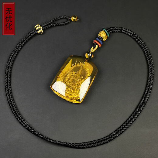 Amber School, one thing, one picture, one certificate, blue amber pendant, Thousand-Hand Guanyin carving, natural amber necklace hanging chain, water purification pendant, 9.37g, 39*29*9mm