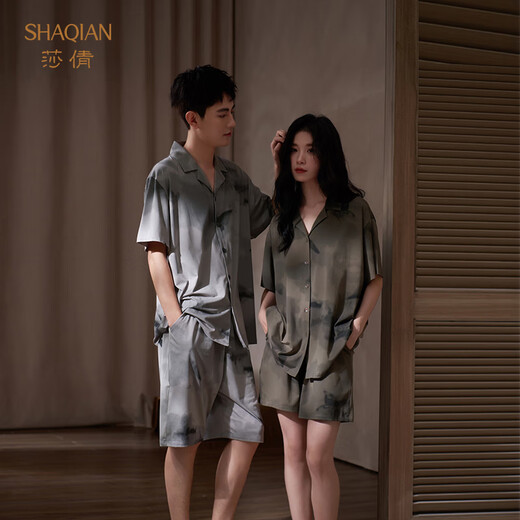 Shaqian 2025 new short-sleeved couple pajamas summer cool modal cotton men's home wear women's suit high-end