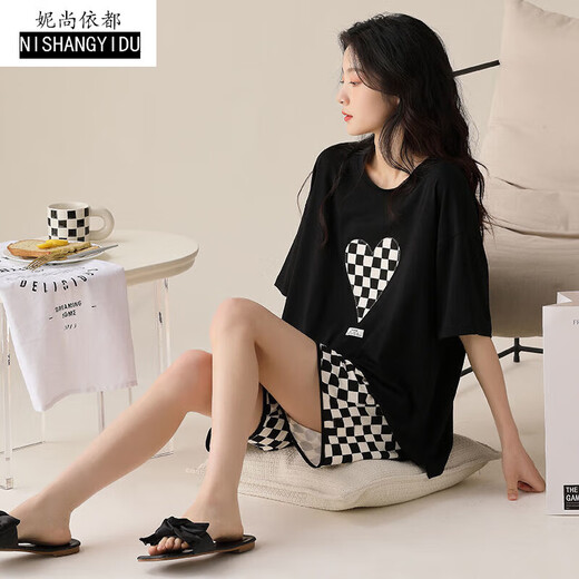GFXM 2023 Neue Pyjamas für Frauen im Sommer kurzärmelige Ins koreanische Version Casual Large Size 200 Jin [Jin entspricht 0,5 kg] losen Anzug können außerhalb von 679 Green Dinosaur M empfohlen werden 80-100 Jin [Jin gleich 0,5 kg]