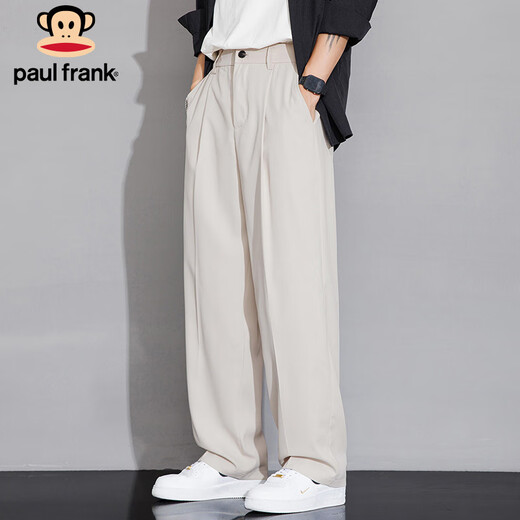 Pantalon décontracté de singe à grande bouche (Paul Frank) pour hommes en été pantalon large mince à jambes pour hommes pantalon à cadran droit pour hommes off-blanc xl