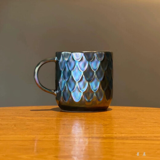 Starbucks 50th Anniversary Limited Edition Mermaid Cup Colorful Fish Scale Bronze Ceramic Cup Mug Water Cup Coffee Cup Single Cup + Original Box 414ml Free Handbag