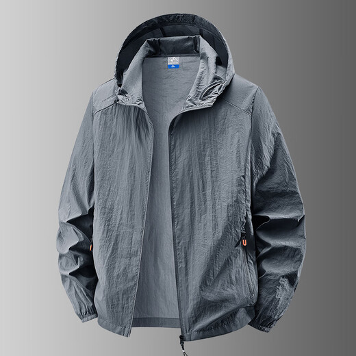 Guqian Summer Lightweight Quick-Drying Hooded Sun Protection Jacket Men's Jacket Outdoor Leisure Travel Mountaineering Fishing Sports Sun Protection Clothing Black XL