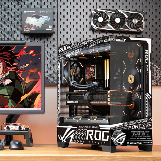 AMD 7800x3d host 5070 5070ti host Asus rog family bucket aiy game e-sports sea view room desktop complete assembly computer 7800x3d host + RTX5070丨three