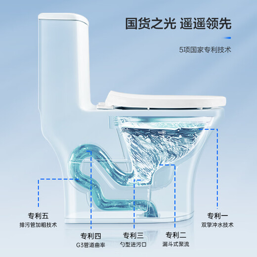 Wrigley toilet household small apartment large-pressure pumping high-efficiency water-saving and anti-odorproof one-piece easy to clean antibacterial silent toilet [small apartment jet siphon T32] 12609 305/300mm suitable for 290~380mm