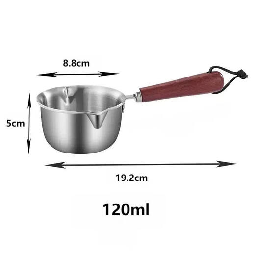 Household mini small milk pot, small pot, kitchen stainless steel hot oil pot, supplementary food pot, 300ml oil pot, 1 9.7cm