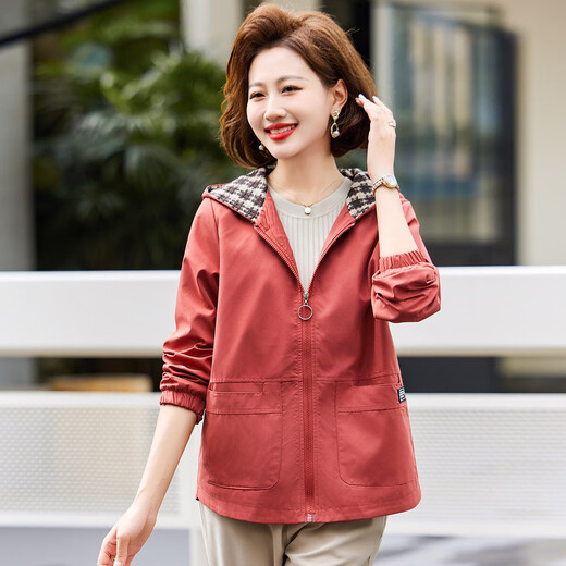 Bao Lianduo mother autumn short casual jacket middle-aged women young fashion baseball uniform middle-aged and elderly cardigan hooded top