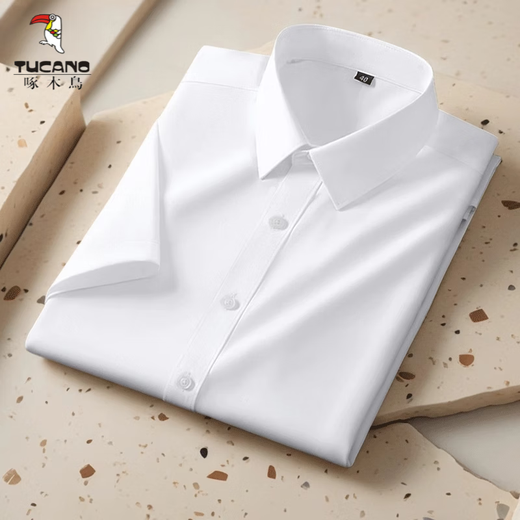 Specht Sommer kurzärmeliges Hemd Herrengeschäft Casual Professional Workwear Formale Trage Elastizität Nicht scannt und Anti-Falten-Männer-Basis weißes Hemd weiße D802 Weiß D802 m /3895-110jin [Jin gleich 0,5 kg]