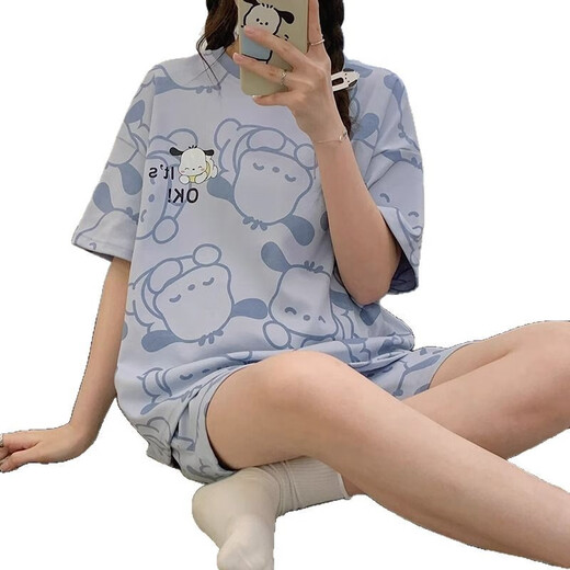 Jingpufei pijama dulce para mujeres en el verano Linda ropa para el hogar de mangas 2025 Guangzhou trece líneas 683 Sleeping Dog 185 2xl Código [sugerido 125-150Jin [Jin equivale a 0.5 kg]]