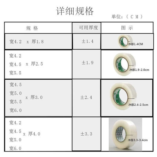 甜苗苗厚宽强力透明胶带整箱批大卷超大高粘度3.5CM宽卷封箱带 宽4.5X厚2.5X长15054卷1箱 米黄不透明