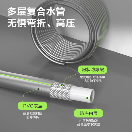 Deli Deli Car Wash High Pressure Water Gun Home Gardening Flower Watering Storage Water Pipe Frame + 30 Meters Water Pipe