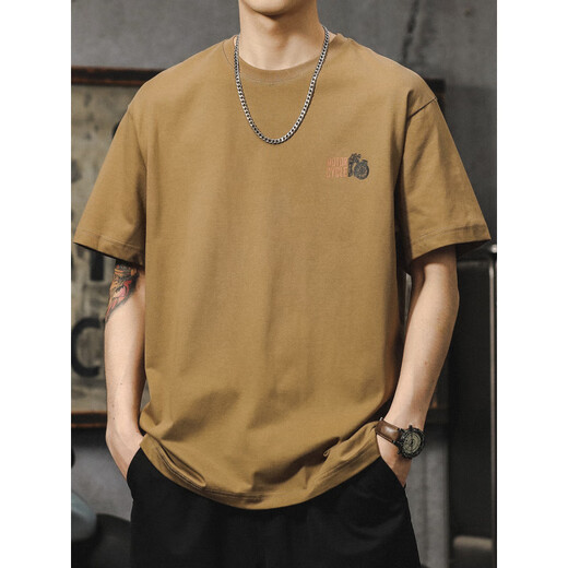 
Playboy Sanben Needle Trendy Brand Short Sleeve T-shirt Men's Summer Loose Large Size Pure Cotton T-shirt American Retro Lottery Lottery Printed Half Sleeve HST1518 Dark Gray L 120-140Jin [Jin equals 0.5 kg]