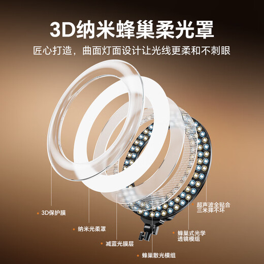 Yangfeisi live broadcast bracket, fill light, floor-standing mobile phone bracket, shooting live broadcast room, ring live broadcast light, LED soft light, beauty lighting, live broadcast equipment, full set of portable photography lights