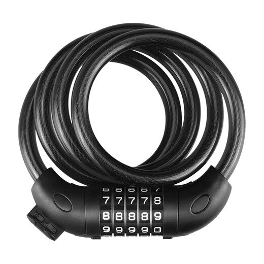 40,000 kilometers bicycle password lock thickened steel cable lock anti-shear anti-pressure anti-oxidation anti-theft lock outdoor mountain bike black