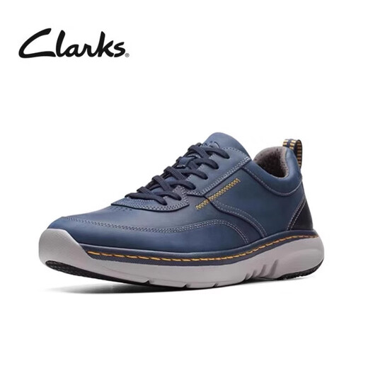 其乐（Clarks）男鞋新款经典缓震时尚休闲运动鞋皮鞋真皮舒适透气男鞋 蓝色 42