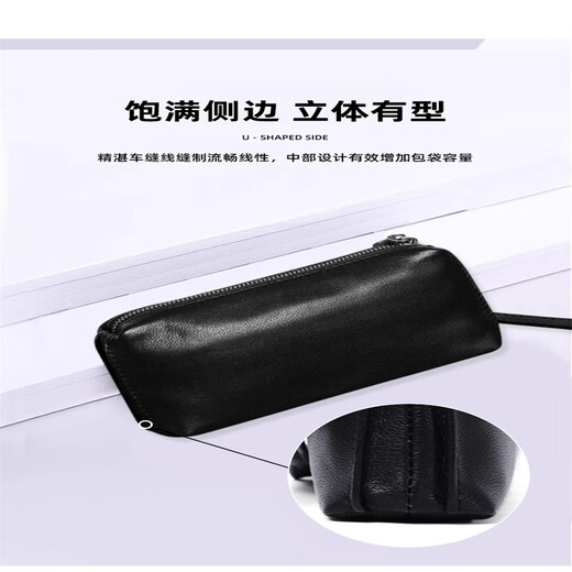 Cowley Keller Herrenkupplungsbeutel Echtes Leder Brieftasche Herrenkopfschicht Cowide Tragbarer Aufbewahrungstasche Weiche Ledertasche Pendeln tragbare Handybeutel Schwarz 21*4.5*11 cm