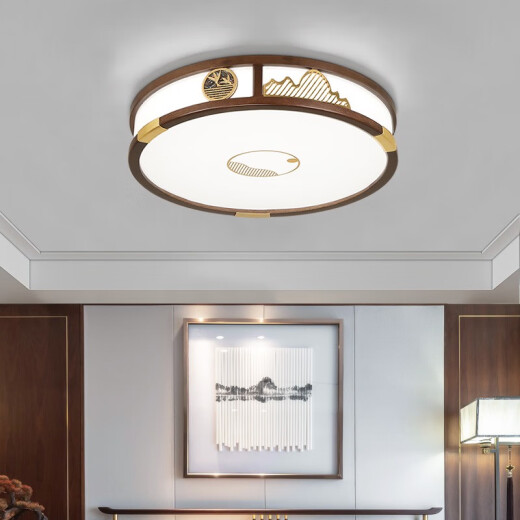CLCEY2025 new lamp new Chinese style ceiling lamp living room lamp gold wire sandalwood modern dining room fan lamp China 9896 round 56 three colors