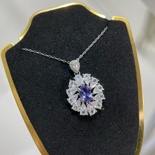 Chishe natural tanzanite pendant silver needle necklace sunflower flower 925 sterling silver precision inlay ins simple and versatile style