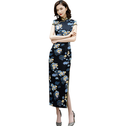 Vzvy Style chino Long Modificado Cheongsam Summer Nuevo 2025 Mujeres jóvenes Retro Slim Fit Catwalk todos los días Wearable 4261 2XL