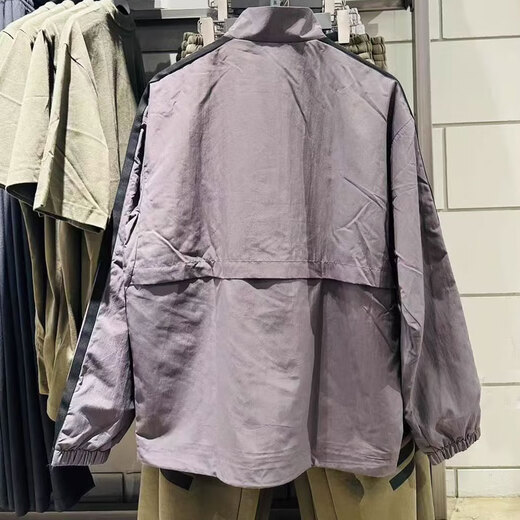 阿迪达斯（adidas）外套男装2025秋季新款户外训练运动服梭织防风衣立领休闲夹克 KC3893岩层灰/黑 L