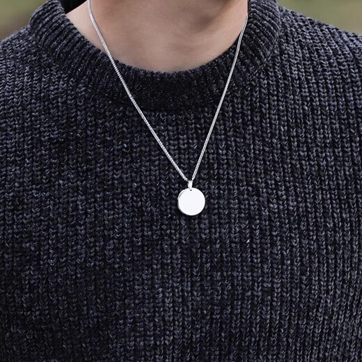 MZMZ platinum necklace pt950 couple pendant men's pendant lettering pattern photo love token birthday gift light luxury small size (melon seed buckle) can be customized with engraving