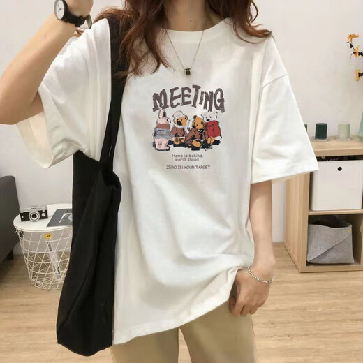 T-shirt intelligent à manches courtes pour les femmes 2025 Summer Korean Style Loose Slim chic Hong Kong Style Design Top Ins Trendy 679 # White L
