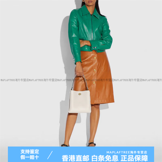 蔻驰（COACH）Charlie 21 简约纯色 鹅卵石纹皮革 水桶包手提单肩斜挎包 小号 5 基础装(包+防尘袋)