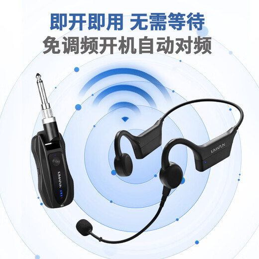 Crystal microphone GWP91 head-mounted fitness coach wireless microphone spinning dance sports anti-sweat headset group class group exercise live broadcast microphone square dance pickup GWP91-2 1 receiver + 2 transmitters, one for two