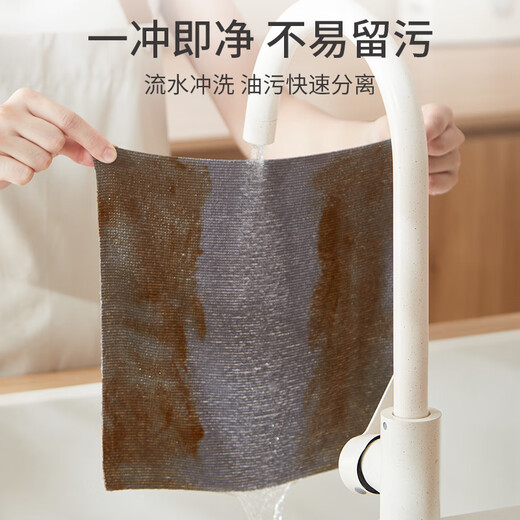 Jialiya kitchen rag, lazy absorbent decontamination wipe, household scouring pad for wiping the table, microfiber cleaning wipe, hand-shred rag 20 sheets/roll*3 rolls