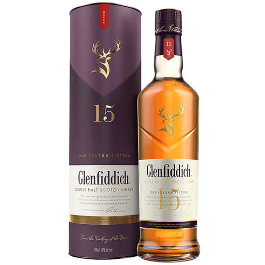 格兰菲迪（GLENFIDDICH）单一麦芽苏格兰威士忌 斯佩塞 进口洋酒 节日送礼700ml 格兰菲迪15年700ml