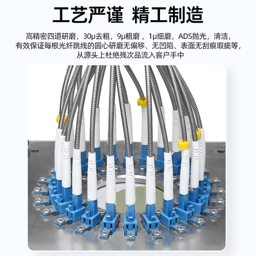 优普连 室外野战光缆单模4四芯尾缆SC-LC-FC-ST 户外基站拉远铠装光纤跳线成品光钎线 野战光缆单模四芯LC-SC 70米