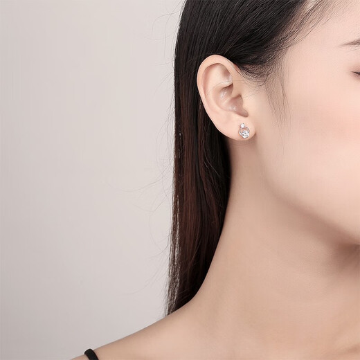 Saturday Fortune (ZLF) S925 silver earrings for women round simple cold style silver earrings earrings a pair of earrings