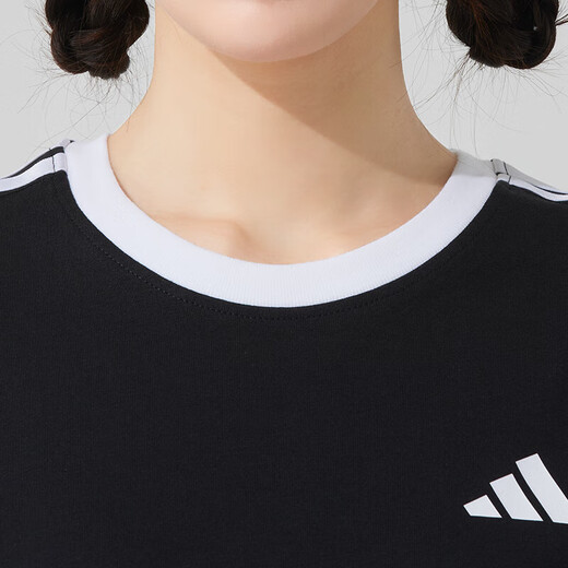 阿迪达斯 （adidas）女装运动套装 2025夏季健身跑步训练T恤透气短袖直筒长裤两件套 两件套/休闲简约 XL