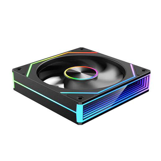 Wanjia Prism 8Pro ARGB fan black positive leaf chassis cooling 12CM fan divine light synchronization 5V3-pin ARGB PWM temperature control speed regulation