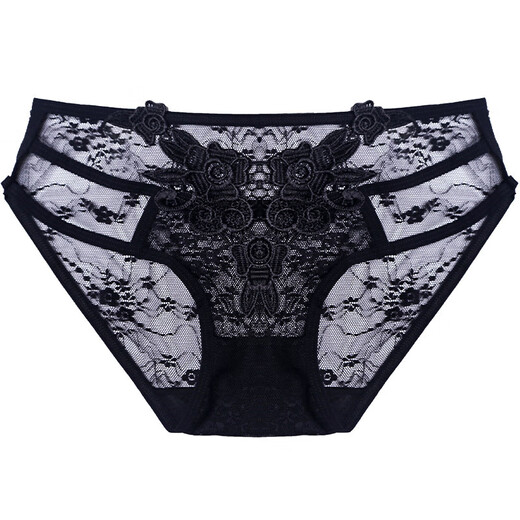 Yan Beiwei modal sexy Spitzenunterwäsche für Frauen, hohle markless große Größe neuer Low-T-Tanga-Briefs 922 Black 239 Black 234 Blue 983 Red 4 Streifen M [80-110Jin [Jin gleich 0,5 kg]]]