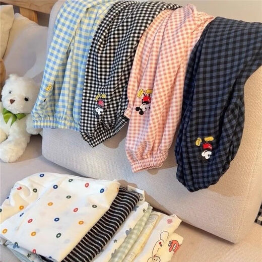 FHHUABD PAJAMA Pants Mickey Plaidhose Frühlings- und Sommerdünne Casual Hosen zu Hause und die Schüler können im Herbst 854 [Hosen] 2xl [135-155jin [Jin gleich 0,5 kg]] nehmen